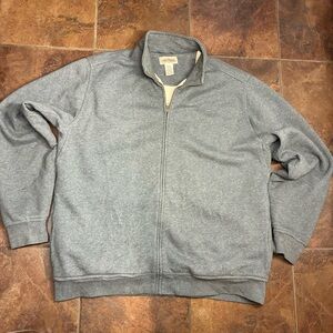 L.L. Bean Tall Fleece Limed Men's Zip-Up Gray Sweater